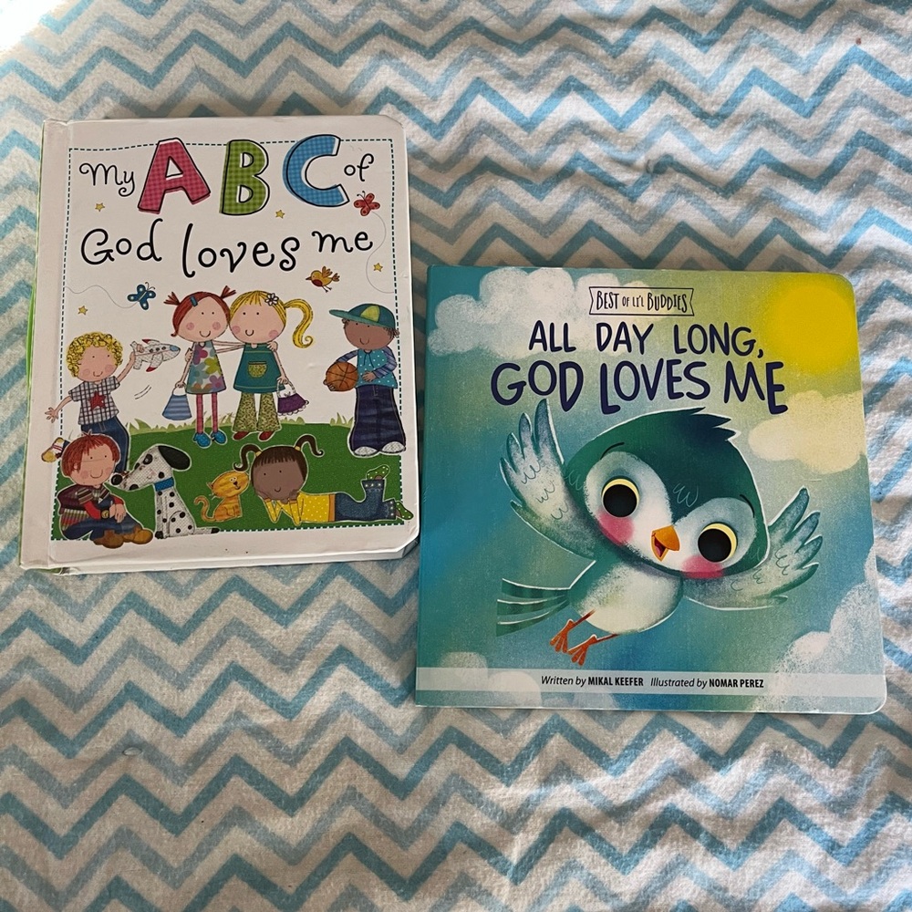 Board Book God Loves Me Set, ABC, All Day Long, Gift Sunday School Baptism